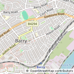 Map of Barry, Vale of Glamorgan