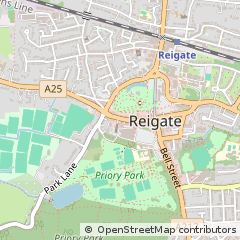 Map of Reigate, Surrey
