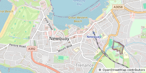 Map of Newquay, Cornwall