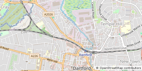 Map of Dartford, Kent