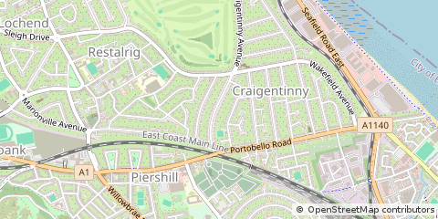Map of Edinburgh, Midlothian