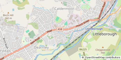 Map of Littleborough, Lancashire