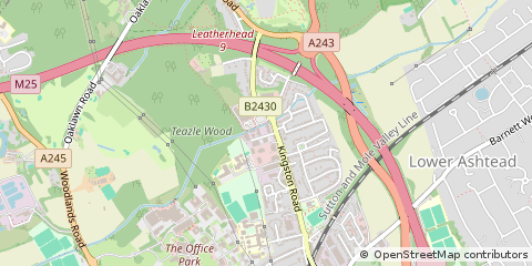 Map of Leatherhead, Surrey