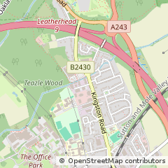 Map of Leatherhead, Surrey
