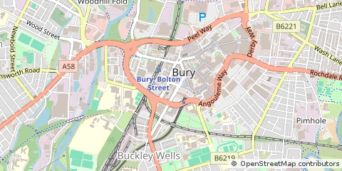 Map of Bury, Lancashire