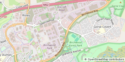 Map of Birchwood, Warrington, Cheshire
