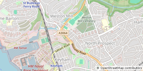 Map of Plymouth, Devon