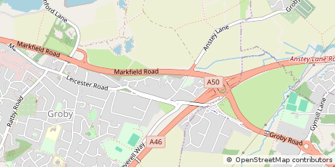 Map of Leicester, Leicestershire