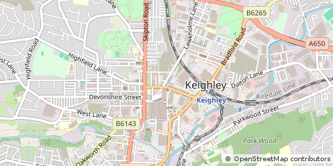 Map of Keighley, West Yorkshire
