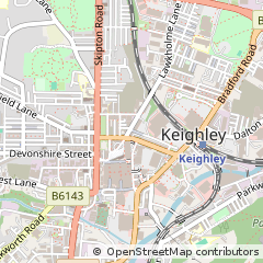 Map of Keighley, West Yorkshire