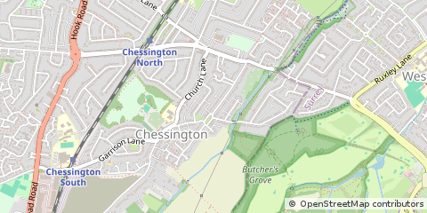 Map of Chessington, Surrey