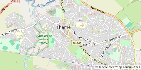 Map of Thame, Oxfordshire