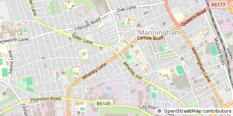 Map of Bradford, West Yorkshire