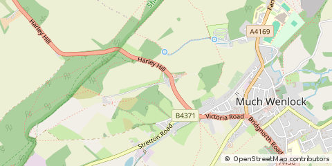 Map of Much Wenlock, Shropshire