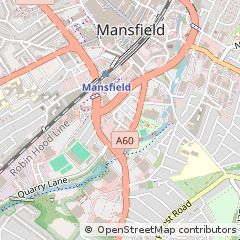 Map of Mansfield, Nottinghamshire
