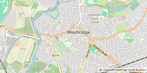 Map of Weybridge, Surrey