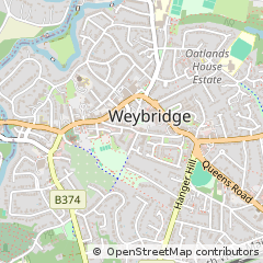Map of Weybridge, Surrey