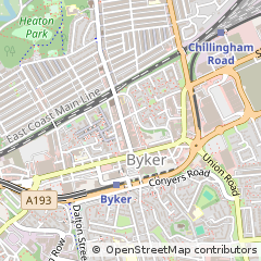 Map of Newcastle Upon Tyne, Tyne & Wear