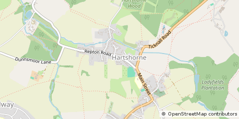 Map of Swadlincote, Derbyshire