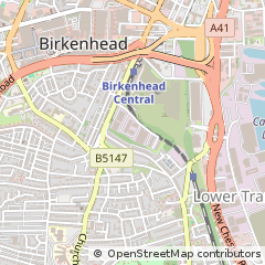 Map of Birkenhead, Merseyside