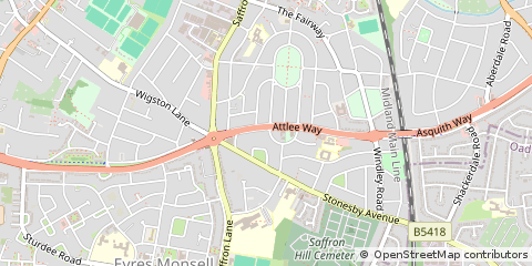 Map of Leicester, Leicestershire