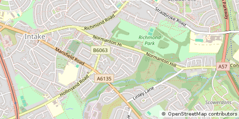 Map of Sheffield, South Yorkshire