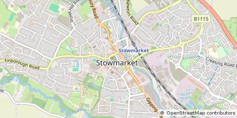 Map of Stowmarket, Suffolk