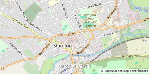 Map of Stamford, Lincolnshire