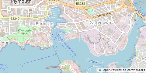 Map of Plymouth, Devon