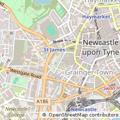 Map of Newcastle Upon Tyne, Tyne and Wear