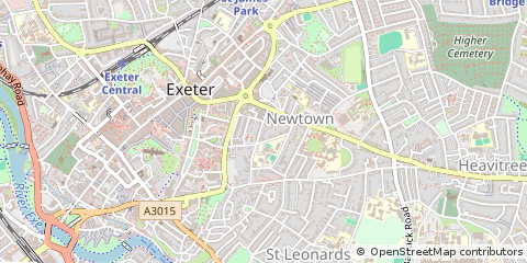 Map of Exeter, Devon