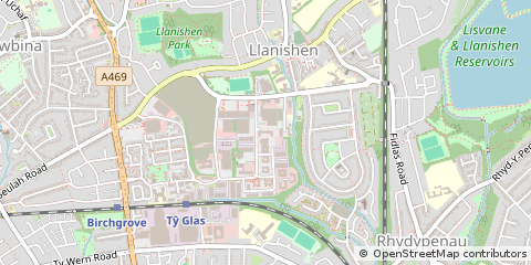 Map of Cardiff, South Glamorgan