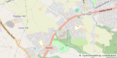 Map of Shelf, W Yorks