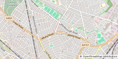 Map of Cardiff, South Glamorgan
