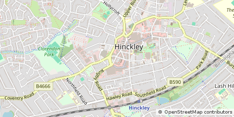 Map of Hinckley, Leicestershire