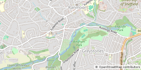 Map of Sheffield, South Yorkshire