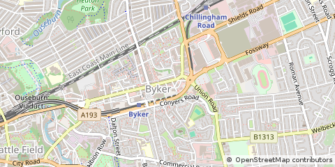 Map of Newcastle Upon Tyne, Newcastlle Upon Tyne