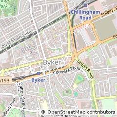 Map of Newcastle Upon Tyne, Newcastlle Upon Tyne