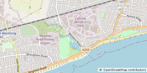 Map of Lancing, East Sussex