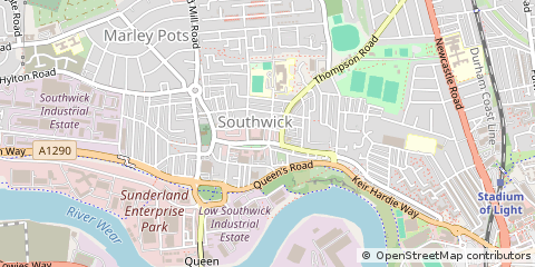 Map of Sunderland
