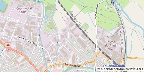 Map of Loughborough, Leicestershire