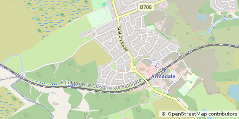 Map of Bathgate, West Lothian