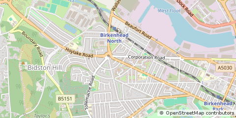 Map of Birkenhead, Wirral