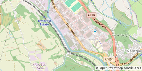 Map of Pontypridd, Rhondda Cynon Taff