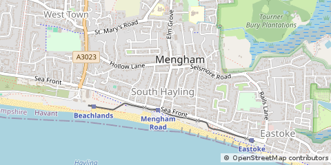 Map of Hayling Island, Hampshire