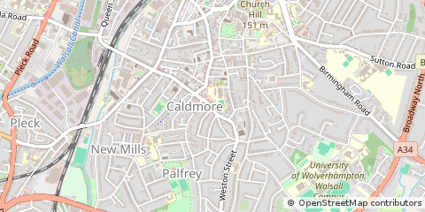 Map of Walsall, West Midlands