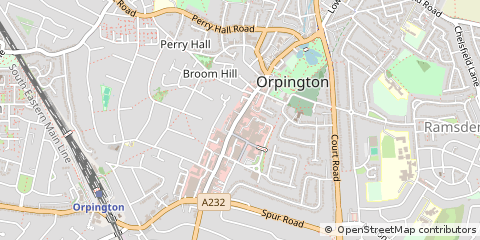 Map of Orpington, Kent