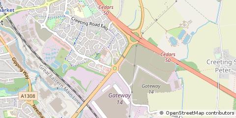 Map of Stowmarket, Suffolk
