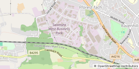 Map of Fforestfach, Swansea West Glam
