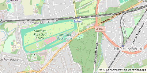 Map of Esher, Surrey
